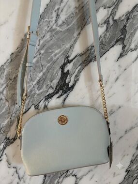 Nanette Lepore Dellia Crossbody Shoulder Bag in Retro Surf Light Blue Vegan NWT